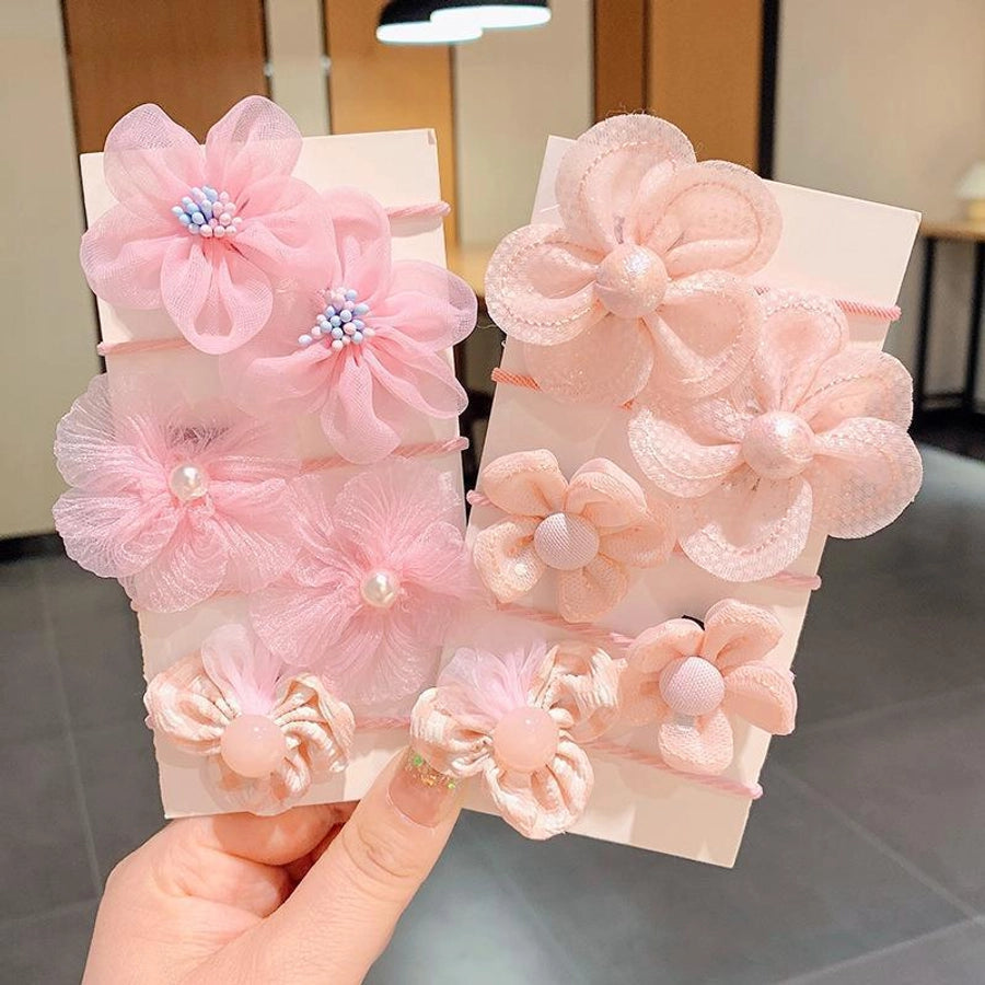 Children's Cute Flower Rubber Band Hair Band Set Baby Do Not Hurt Hair Elastic Good Girls Baby Hair Rope Hair Accessories Women