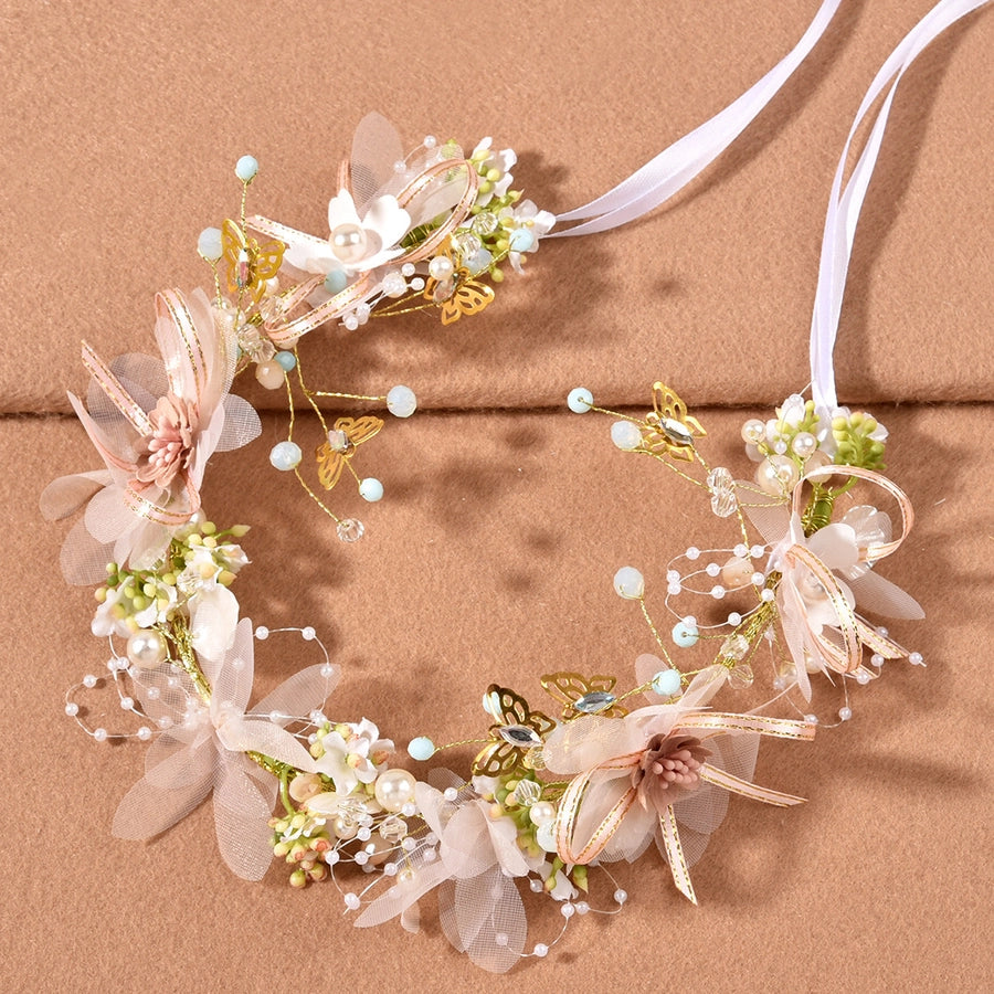 new flower butterfly garland wedding bride headwear headband
