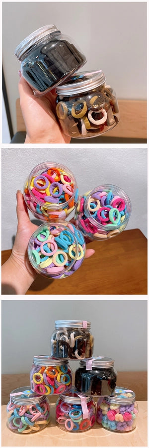 simple style solid color knit contrast collar hair tie