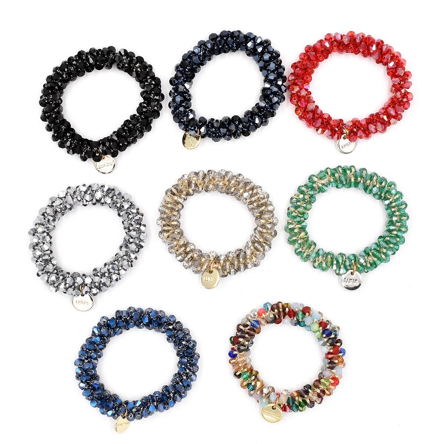 crystal braided pearl hair rope