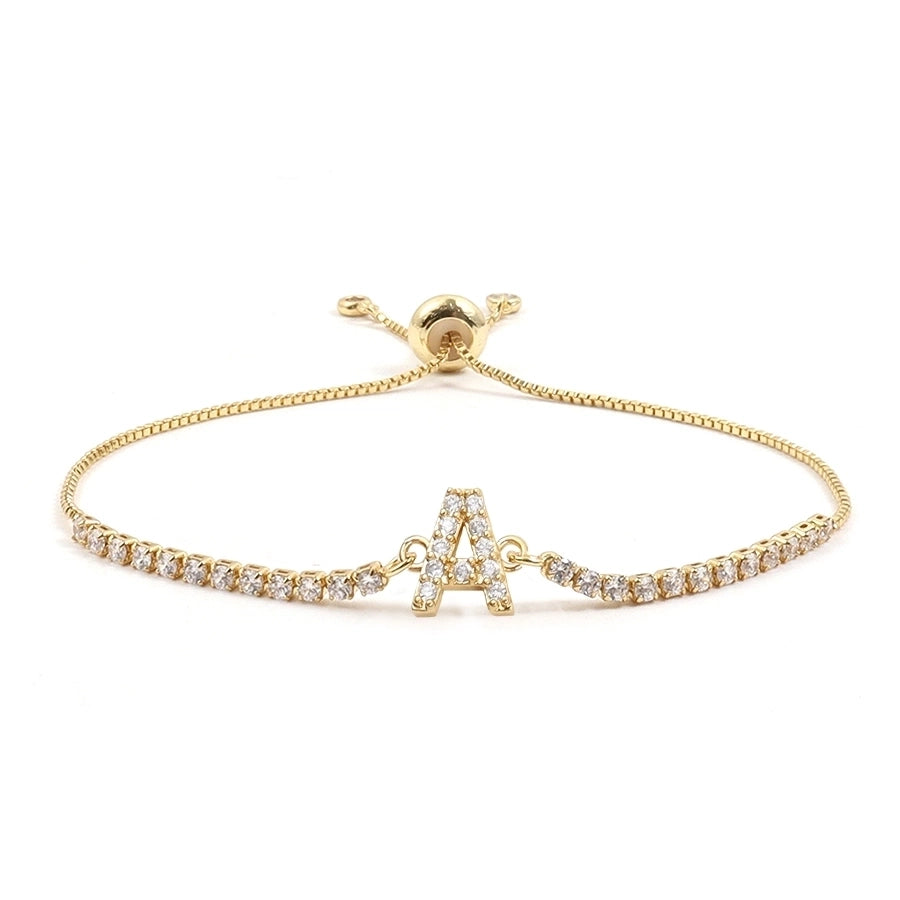 Copper Inlay Letter Zircon Bracelets