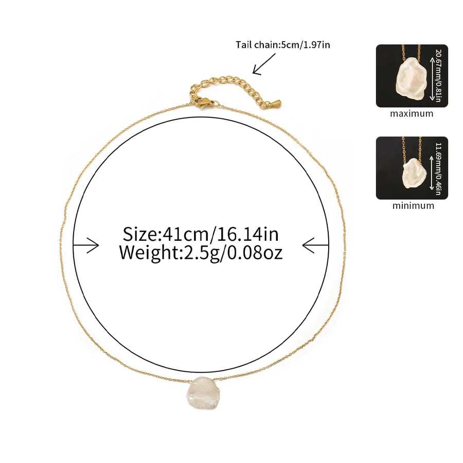 Jewelry Casual Cute Commute Irregular 304 Stainless Steel Freshwater Pearl Pendant Necklace