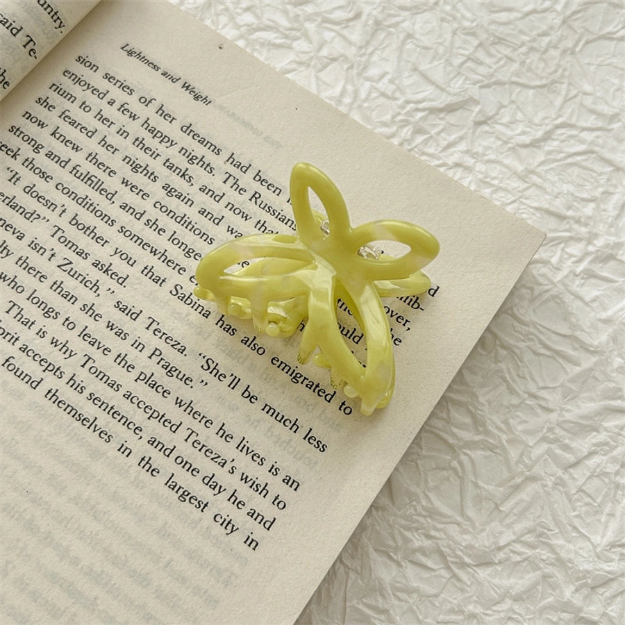 simple style color block acetic acid sheets butterfly hair claws