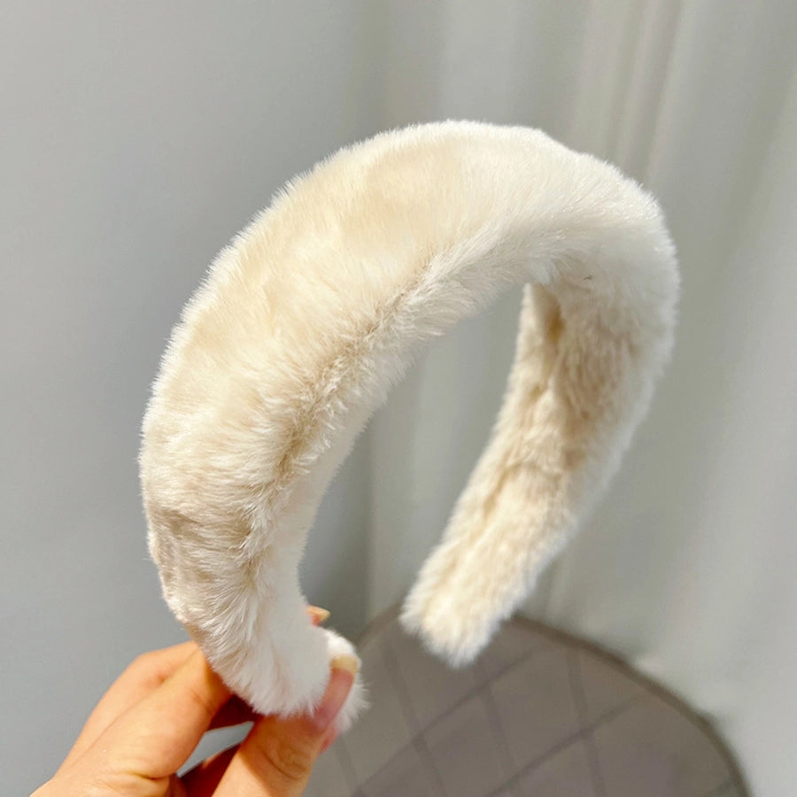 basic classic style solid color plush hair band