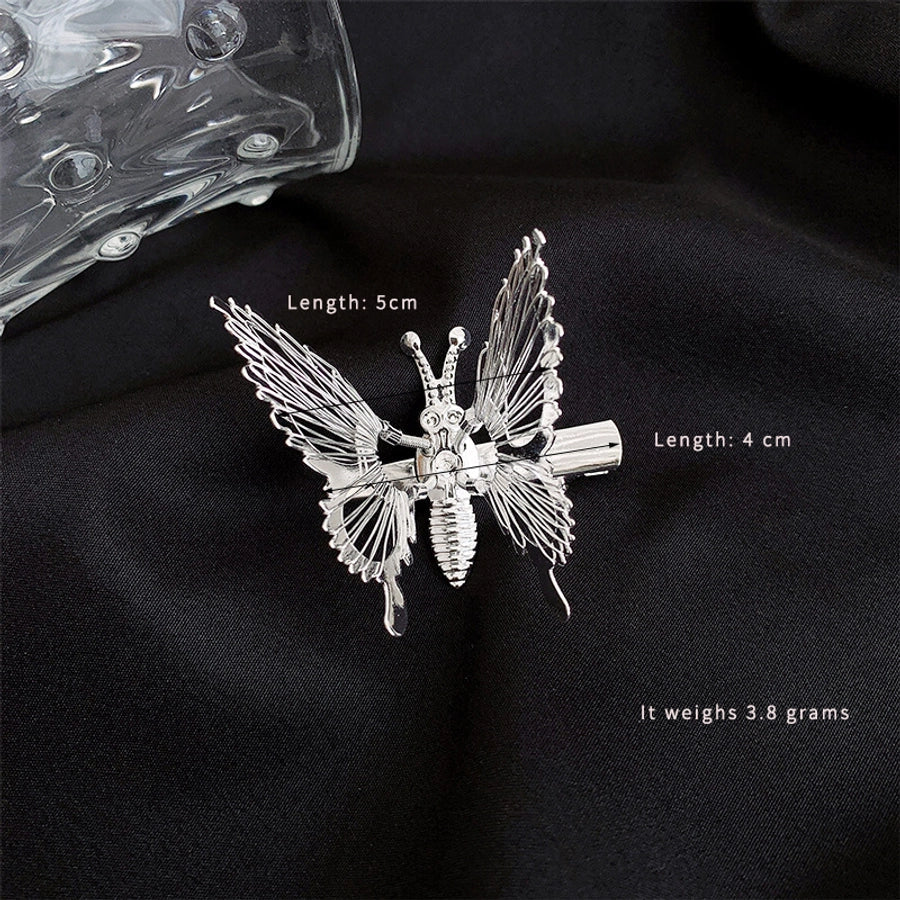 women's fashion butterfly alloy butterfly hollow out artificial pearls hair clip
