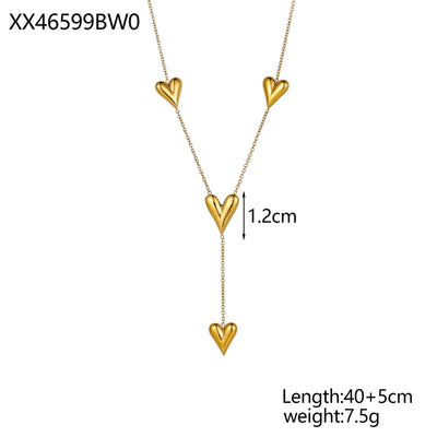 Jewelry Elegant Glam Letter 304 Stainless Steel Zircon 18K Gold Plated Pendant Necklace