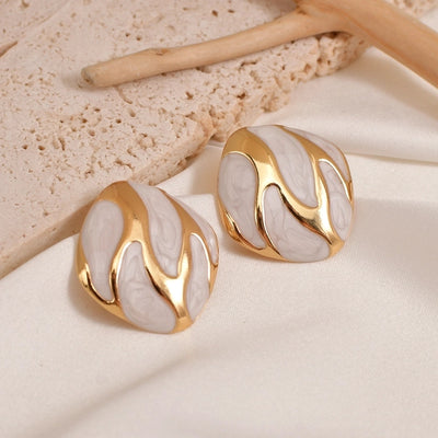 1 Pair Casual Vintage Style Simple Style Geometric 304 Stainless Steel 18K Gold Plated Ear Studs