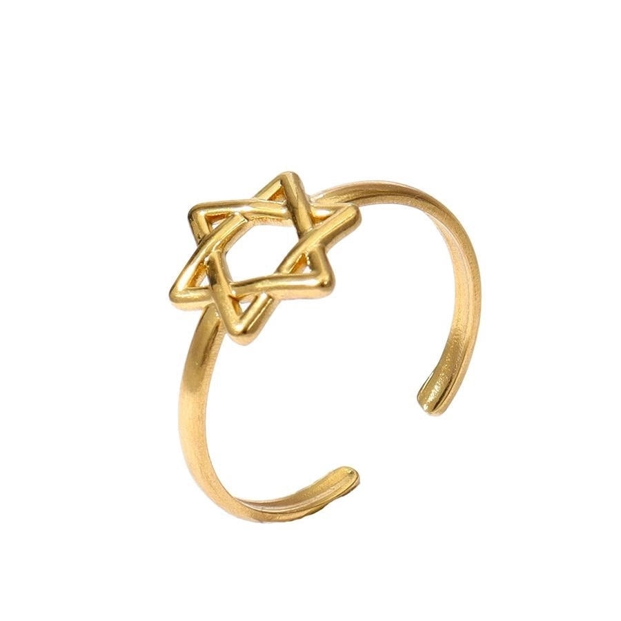 Jewelry Retro Leaf Heart Shape Flower 304 Stainless Steel Plating Open Rings