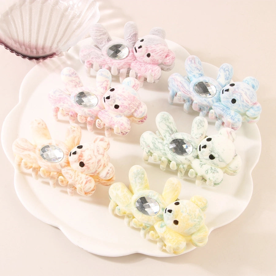 Women's Simple Style Classic Style Bear Plastic Resin Inlay Zircon Hair Clip