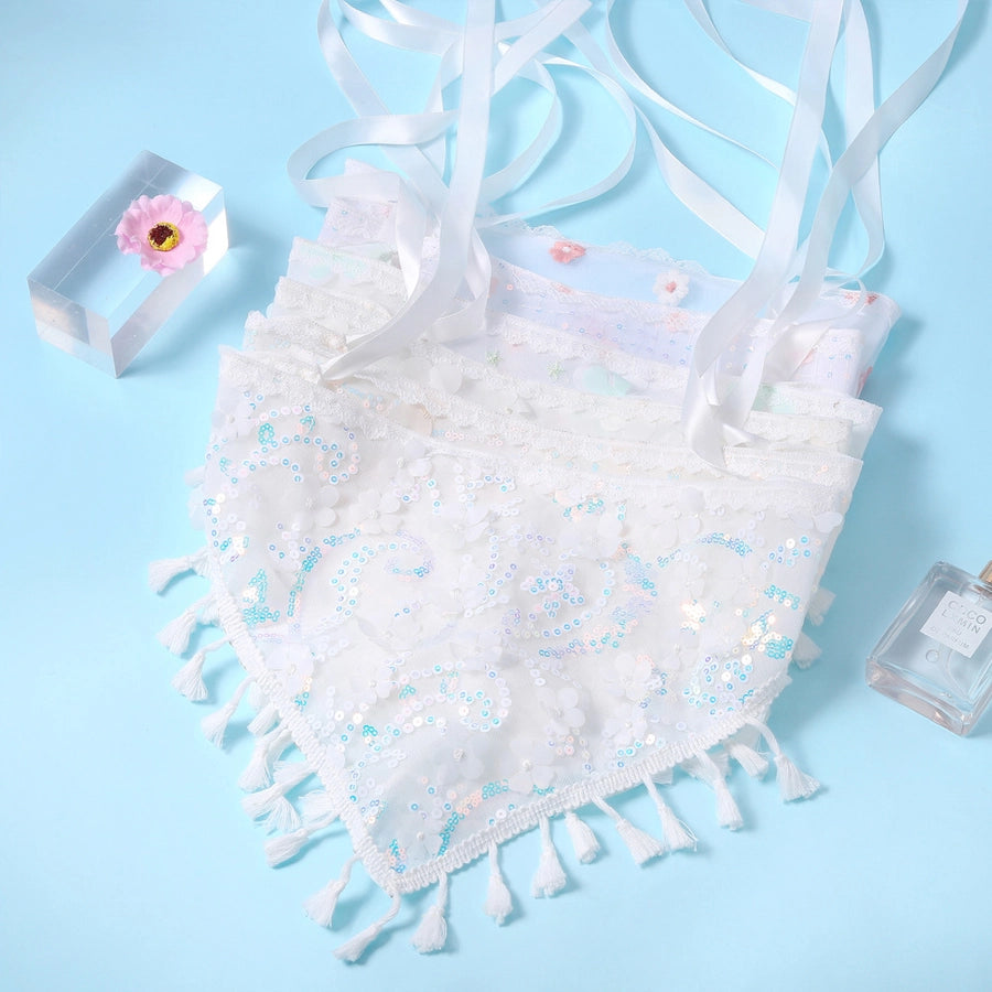 Women's Pastoral Plaid Flower Cloth Net Yarn Hair Band