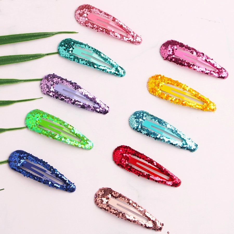 girl's simple style water droplets sequin hair clip