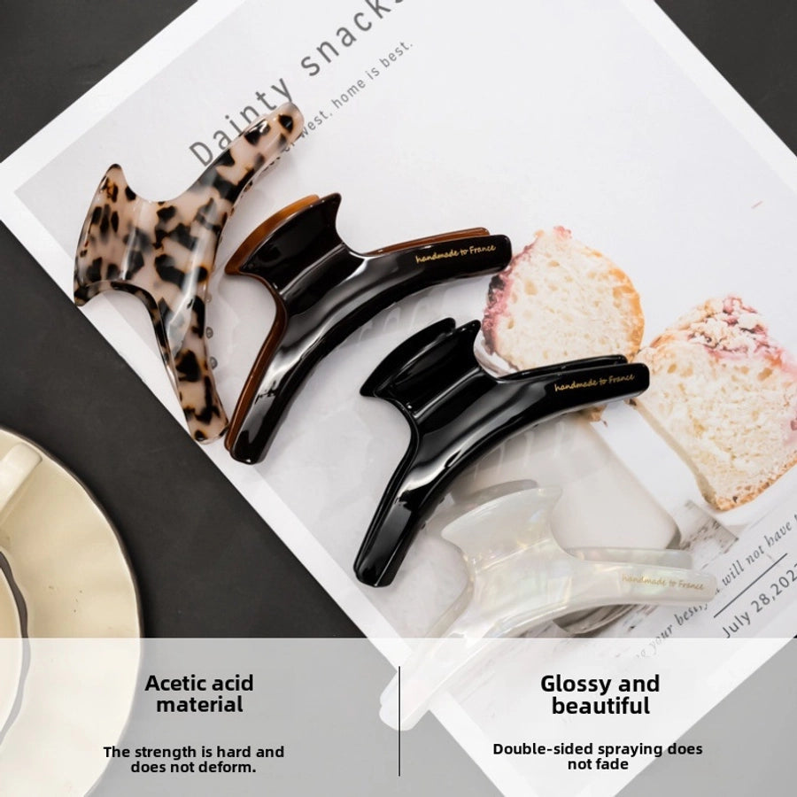 French Acetic Acid Curved Grab Clip Leopard Print Large Hair Hair Clip High-grade Female Hair Grab Hot Selling Accessories Yiwu Hair Accessories