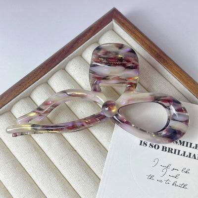 Super Fairy ~ Three-dimensional Bow Acetic Acid Grab Clip Temperament Gentle Ribbon Hairpin Sweet Large Shark Clip Women's Hair Accessories