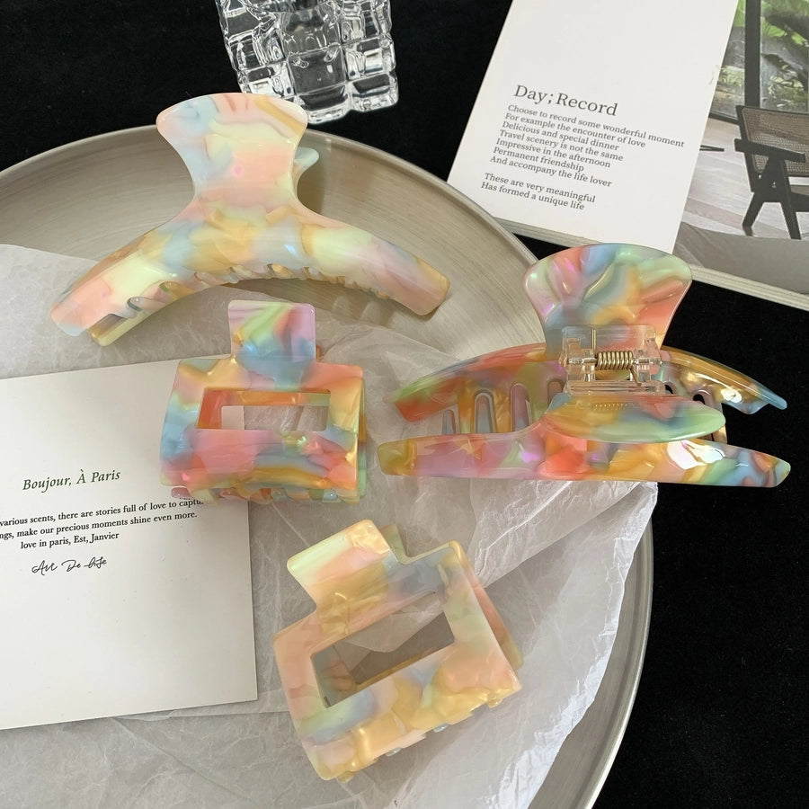 simple style classic style color block acetic acid sheets printing hair claws