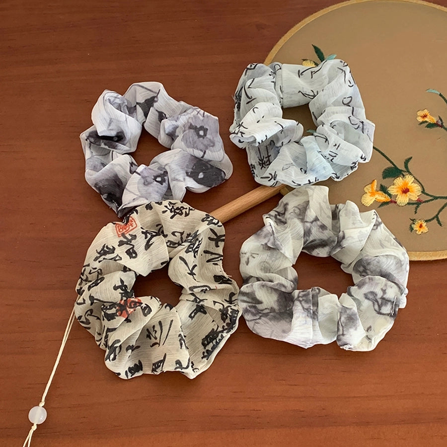 Women's Chinoiserie Sweet Artistic Letter Chinese Character Cloth Hair Tie