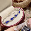 Copper Inlay Water Droplets Heart Shape Rectangle Artificial Gemstones Bracelets