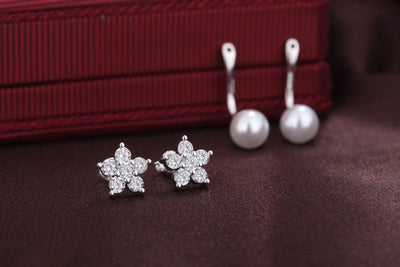 1 Pair Simple Style Classic Style Solid Color Inlay Copper Pearl Zircon Ear Studs