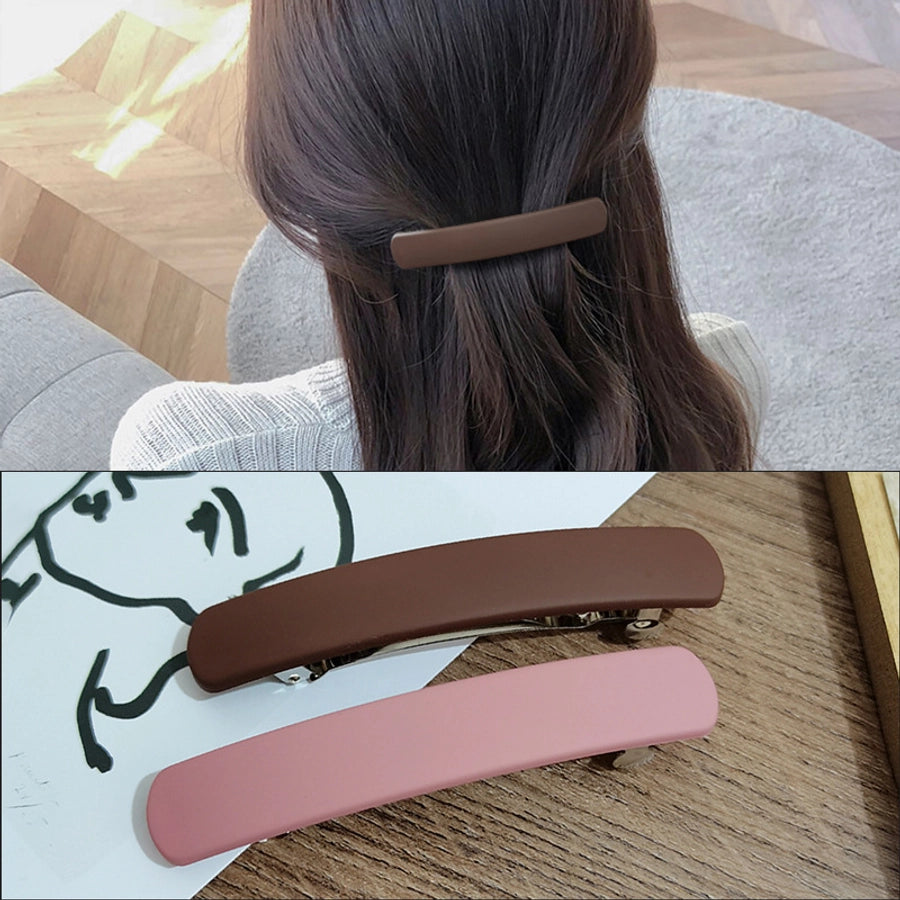 fashion solid color stainless steel plastic resin hair clip 1 piece