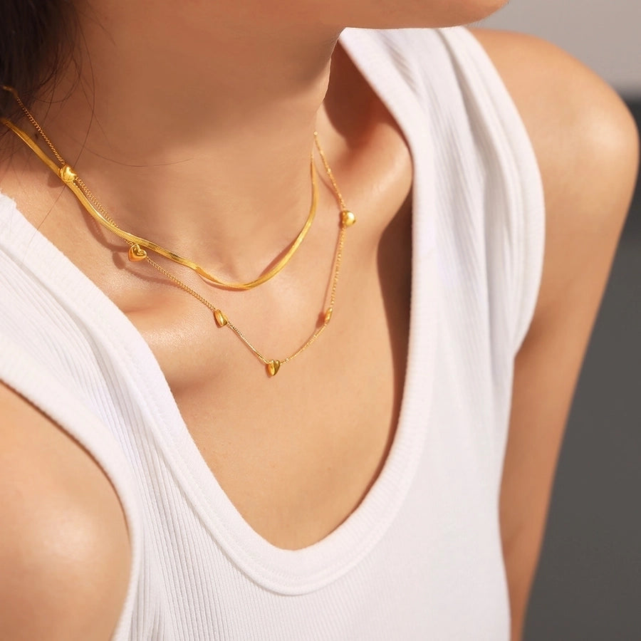 Jewelry Casual Beach Simple Style Heart Shape Titanium Steel Necklace