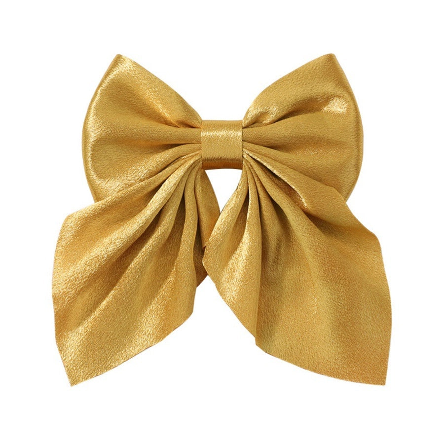 Girl'S Sweet IG Style Bow Knot Yao Ming Polyester Ribbed Band Hair Clip