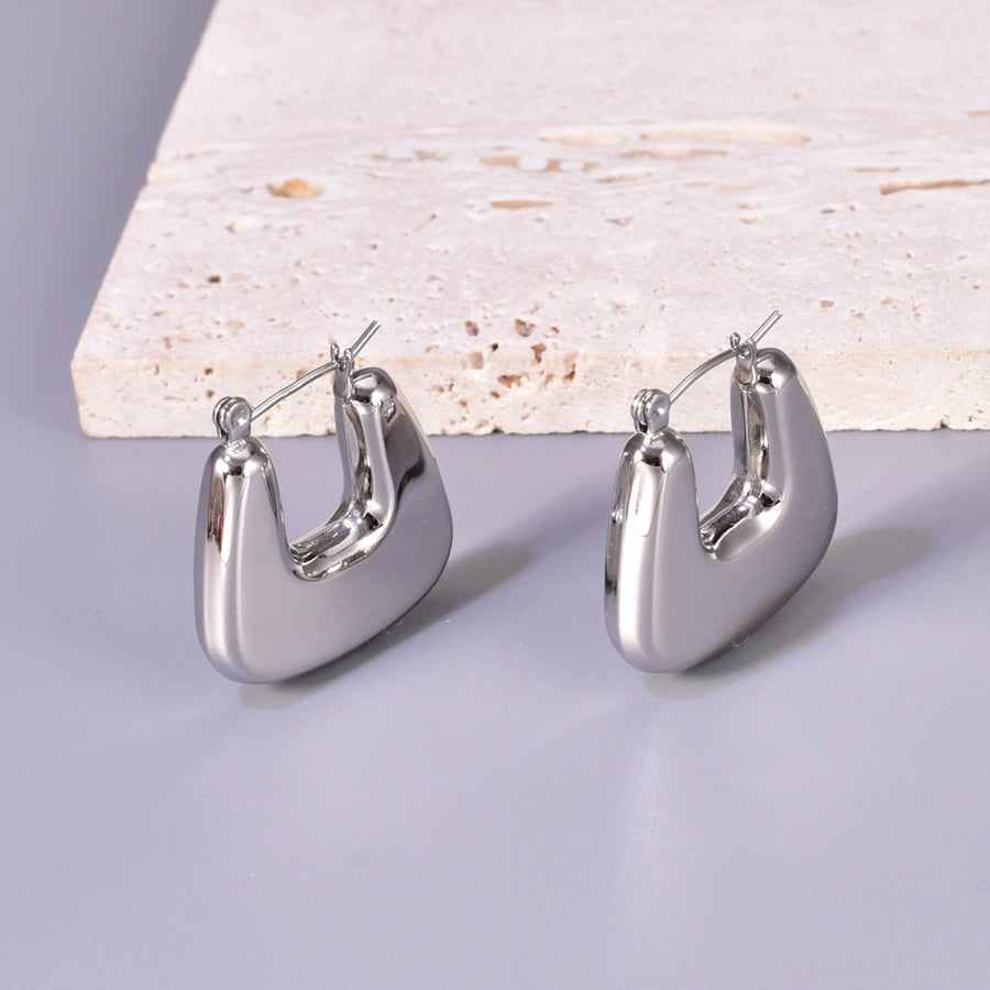 1 Pair Simple Style Geometric 304 Stainless Steel 18K Gold Plated Ear Studs