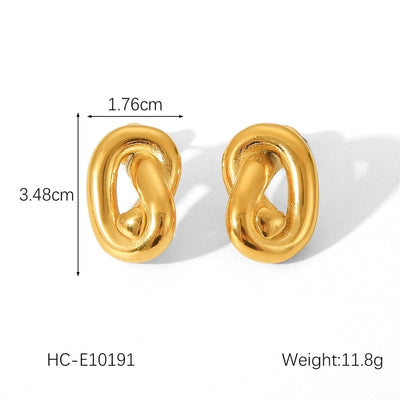 1 Pair IG Style French Style Heart Shape Bow Knot Thread 304 Stainless Steel Titanium Steel 18K Gold Plated Ear Studs