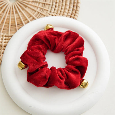 Christmas Romantic Women's Solid Color Flannel Handmade Hair Tie