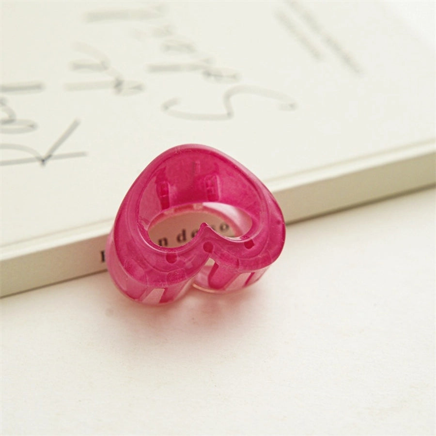 sweet heart shape plastic resin hollow out hair claws