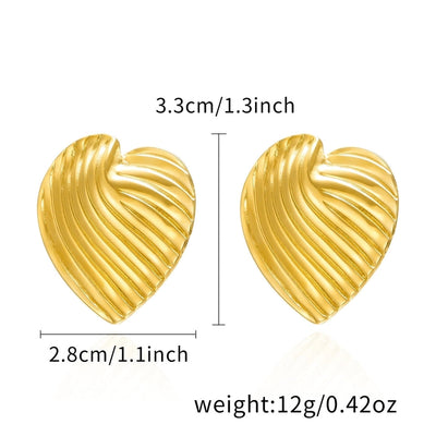1 Pair Elegant Heart Shape Butterfly Bow Knot 201 Stainless Steel Ear Studs