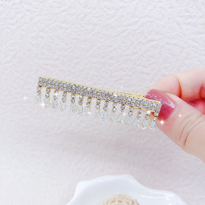 fashion geometric metal inlay rhinestones hair clip 1 piece