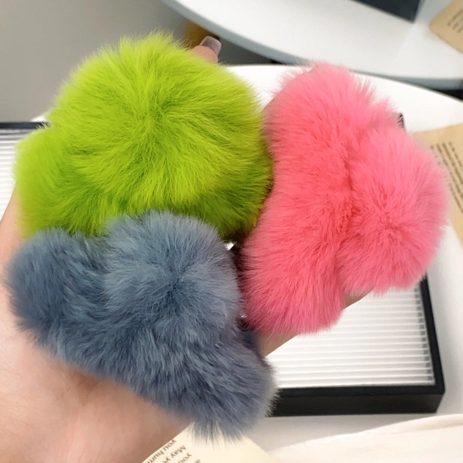 Women's Simple Style Solid Color rabbit fur Hair Claws