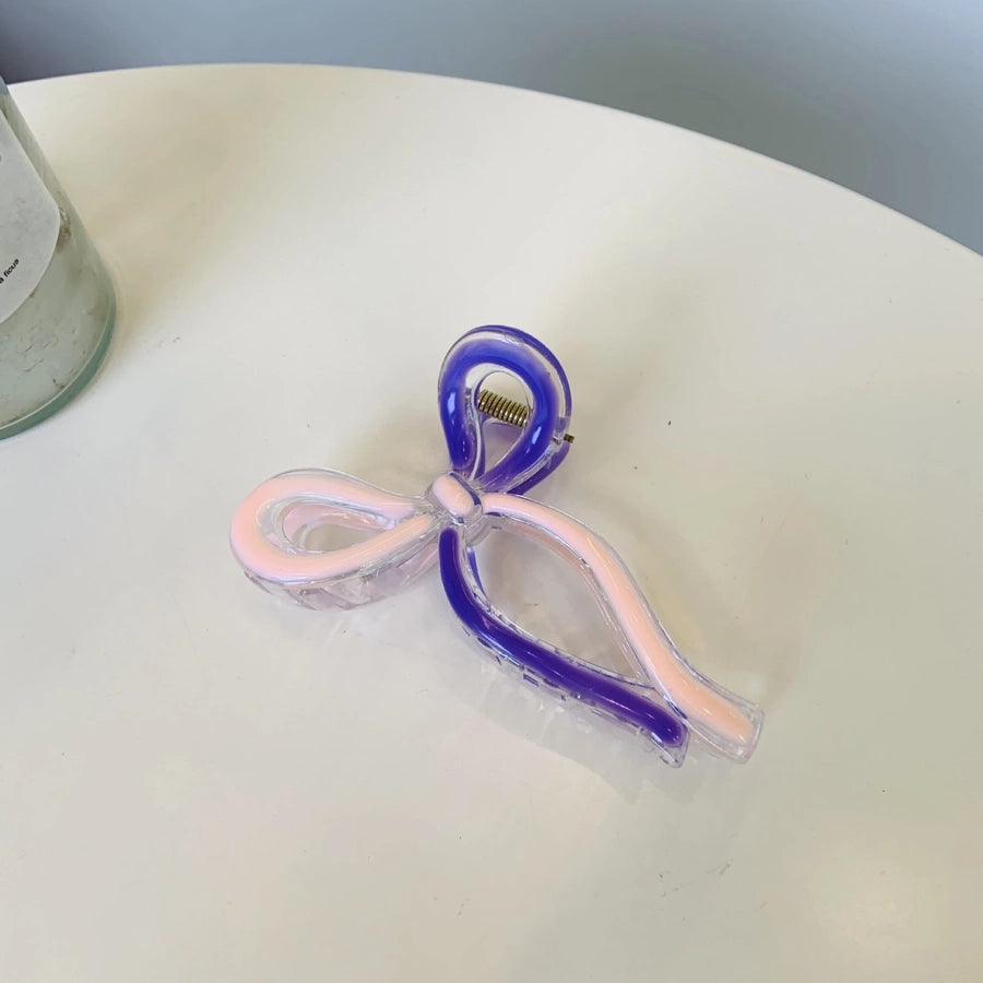 Women's Simple Style Bow Knot Plastic Resin Polishing Hair Claws