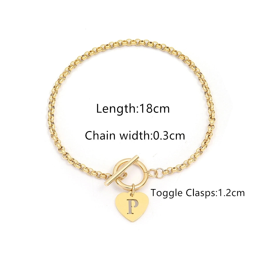 Elegant Simple Style Classic Style Letter 201 Stainless Steel 304 Stainless Steel Bracelets In Bulk