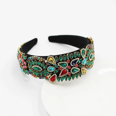 baroque style headband color rhinestone gem geometric prom catwalk hair ornament