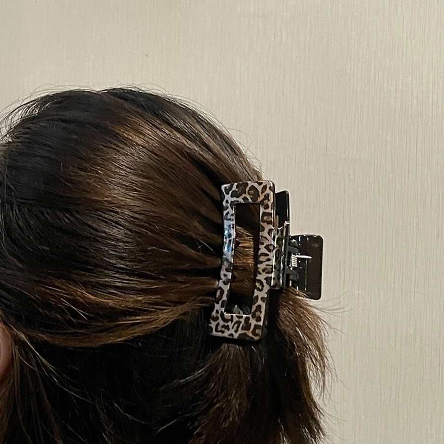 simple style cows plaid cheetah print plastic stoving varnish hollow out hair claws