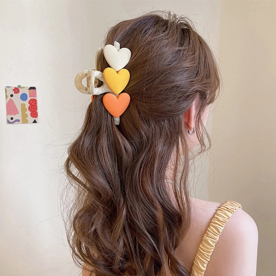 Online celebrity Korean style gradient love back head temperament female hairpin summer simple sweet  shark clip grip