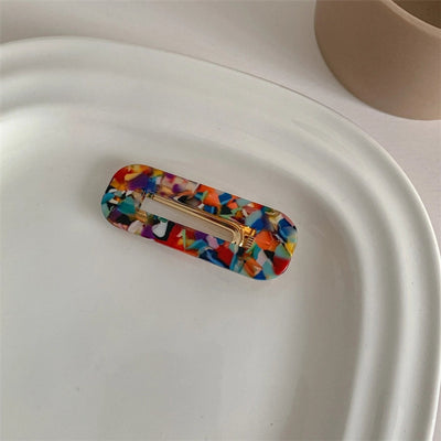 simple style flower acetic acid sheets printing hair clip 1 piece