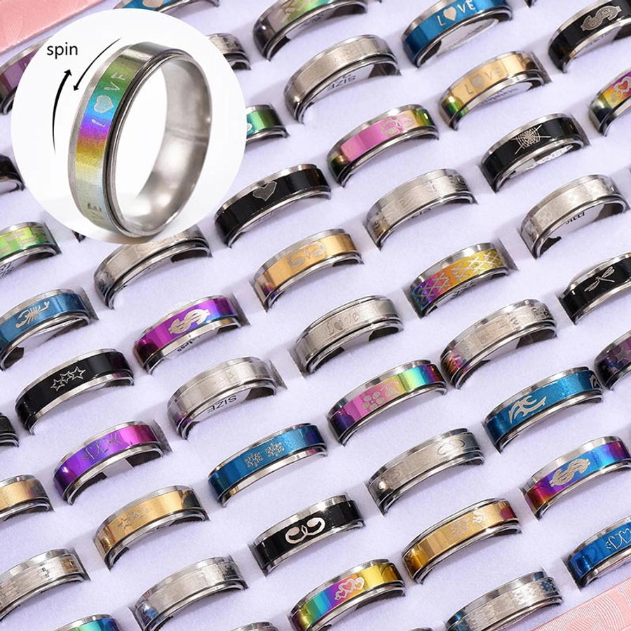Jewelry Simple Style Geometric Titanium Steel Rings