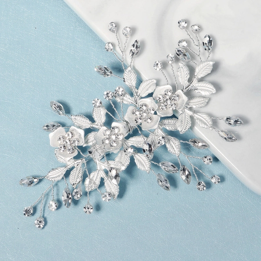 elegant flower rhinestone inlay rhinestones hair clip