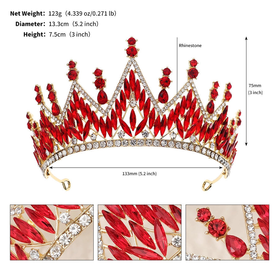 retro crown alloy plating inlay rhinestones crown