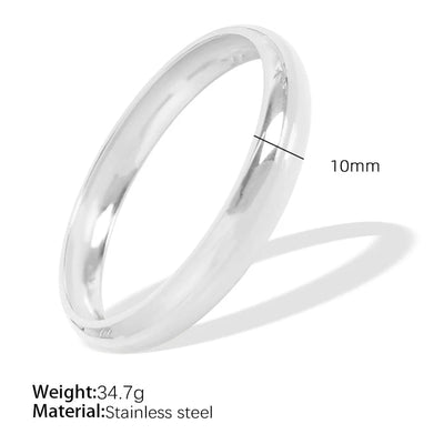 Simple Style Solid Color Titanium Steel Bangle In Bulk