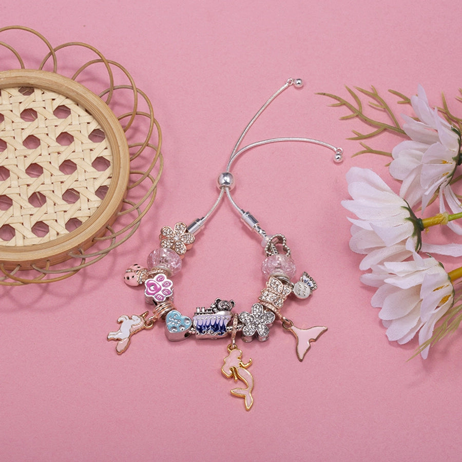 Copper Beaded Heart Shape Crown Bracelets