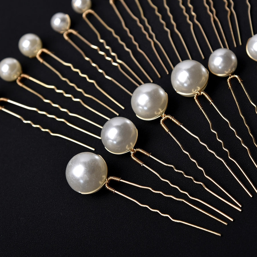 fashion geometric alloy artificial pearls 18 pieces