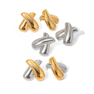 1 Pair Simple Style Classic Style X-Shaped 316 Stainless Steel  Ear Studs