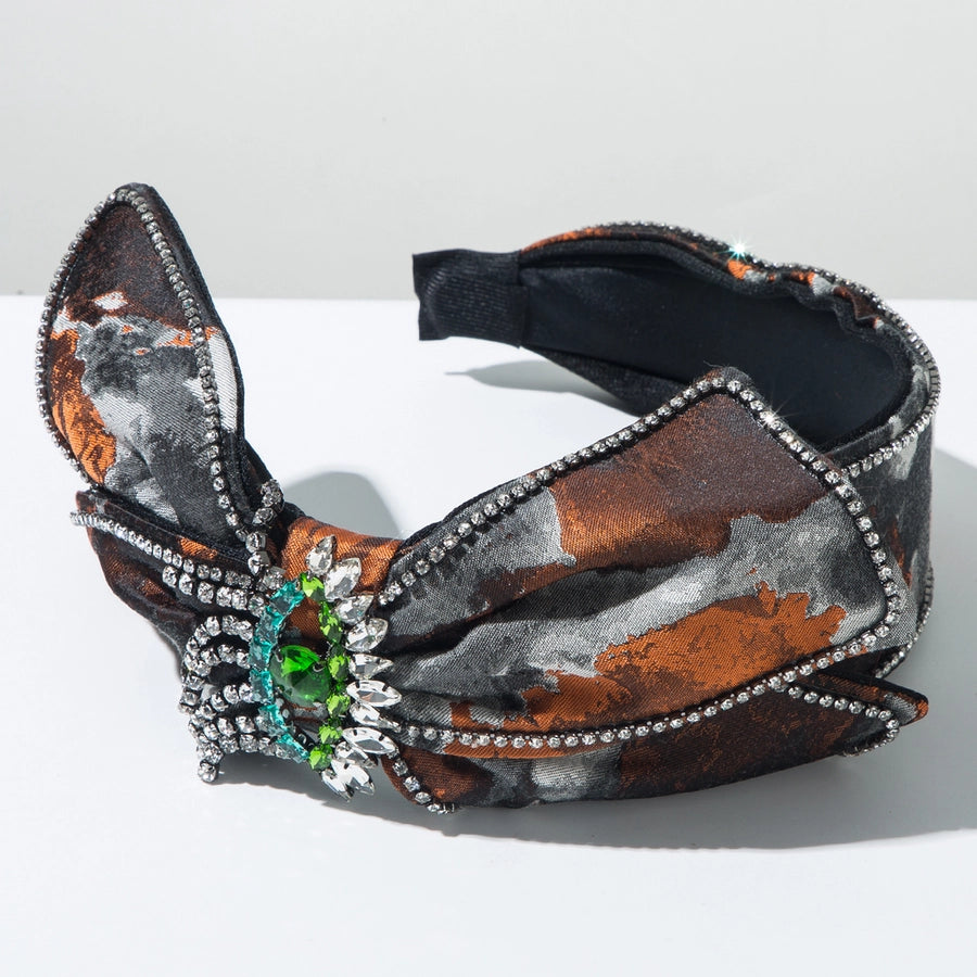 Women's Elegant Glam Luxurious Bow Knot Alloy Cloth Inlay Glass Hair Band