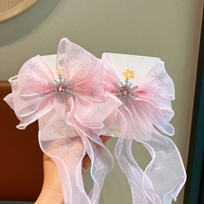 Kid'S Ethnic Style Bow Knot Synthetic Yarn Organza Hair Clip