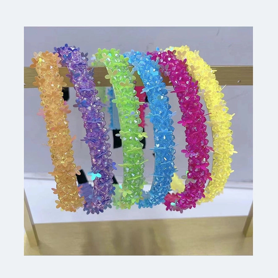 sweet solid color artificial crystal hair band 1 piece
