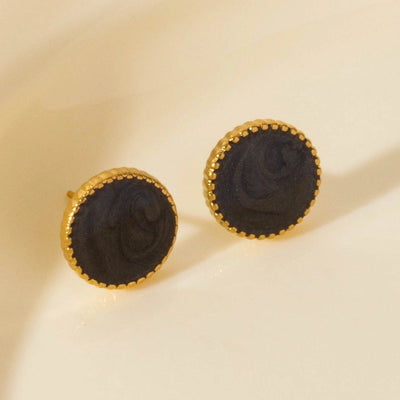 1 Pair Elegant Geometric Round 304 Stainless Steel Ear Studs