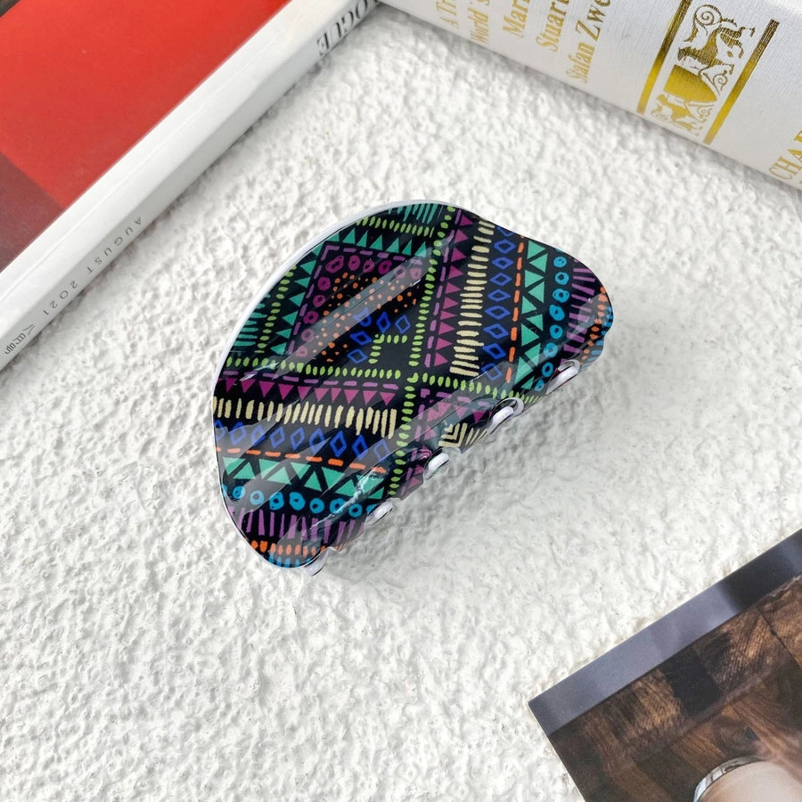 Women's Casual Bohemian Printing Acetic acid sheets Hair Claws