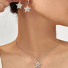 Elegant Personality Fashion Snowflake Suit, 3-Piece Fashion Simple Pendant Necklace and Earrings Suit, Suitable for Daily Wear, Party and Valentine's Day Gifts